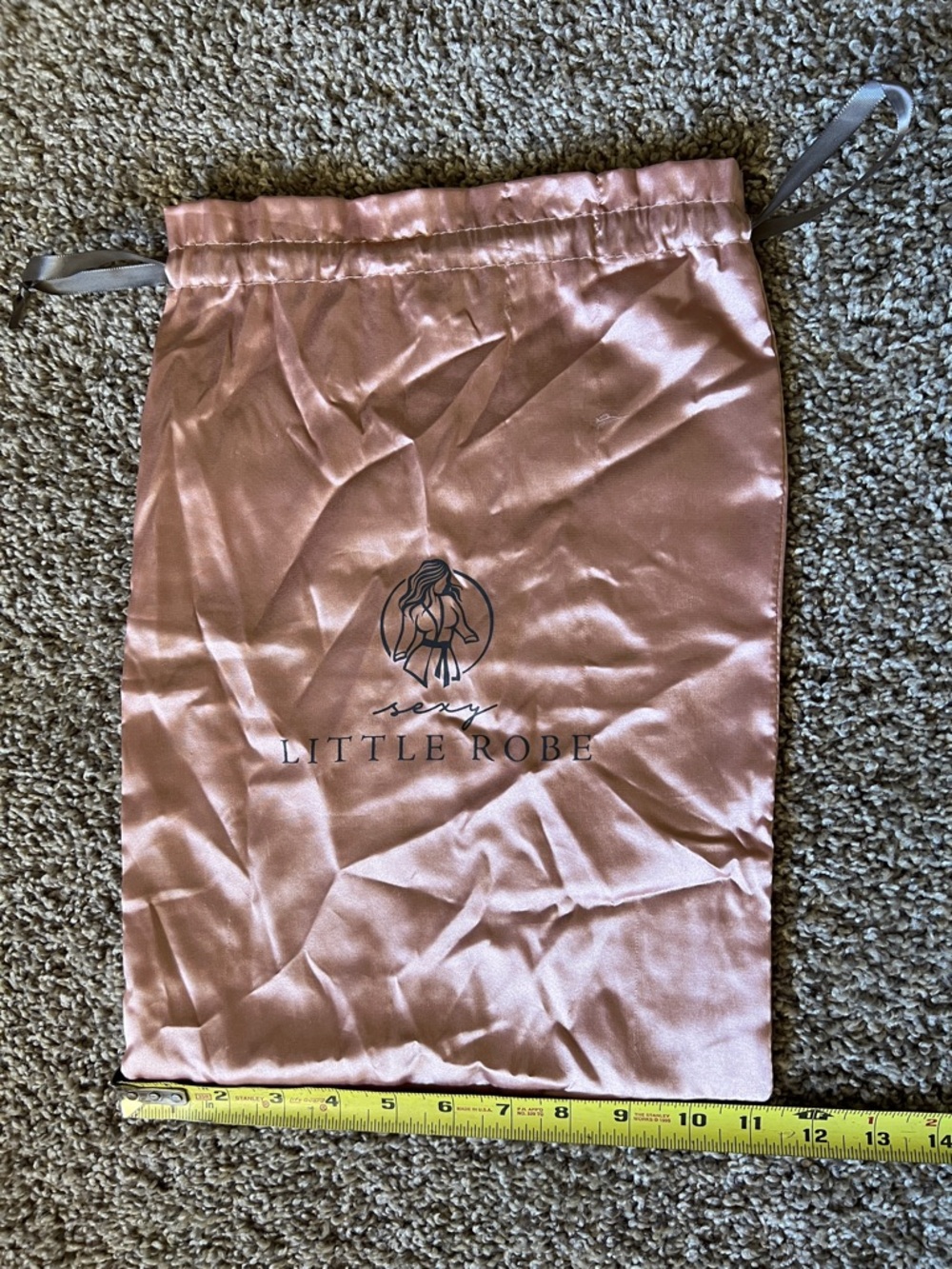 Satin Drawstring Skirt Bag in Dusty Pink